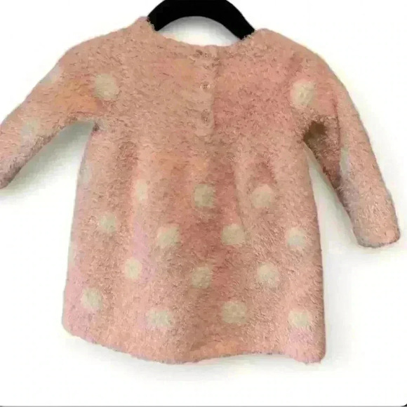 Tucker & Tate Baby Girl's Pink Polka Dot Fuzzy Dress-Size 3 months - Picture 2 of 3